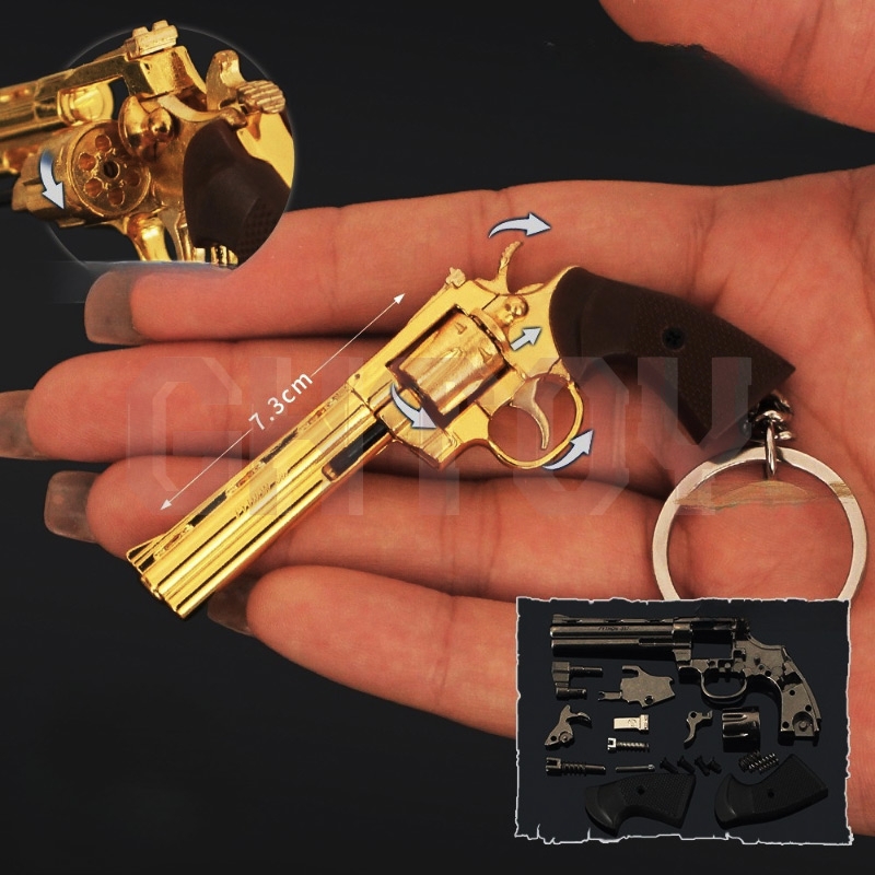 Model Kit Revolver - 7.3 cm/2.87in Mini Alaşım Küçük Silah