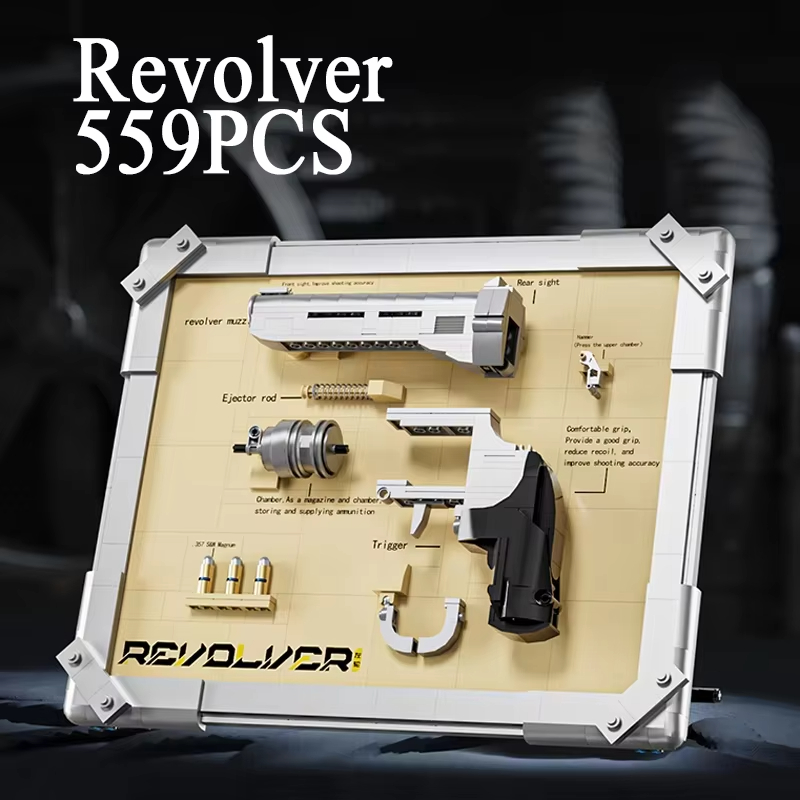 Model Kit Revolver - Mekanik Tabanca Modeli Yapım Blokları MOC: