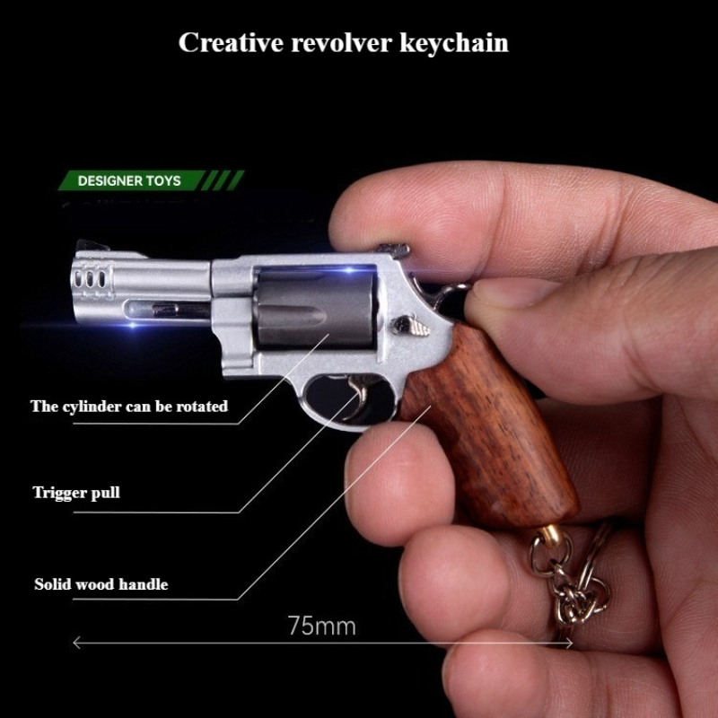 Model Kit Revolver - Mini Tabanca Modeli Masif Ahşap Saplı