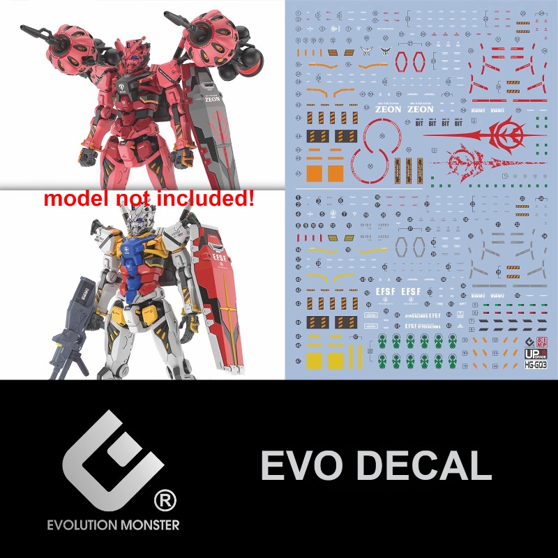 Model Kit Non Gundam - EVO çıkartması HG-GQ3 su kaydırağı etiket