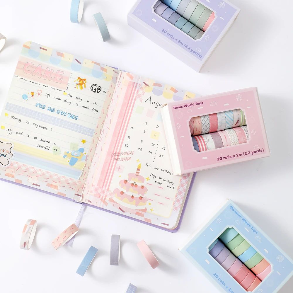 20 Rulo Renkli İnce Washi Bant - Masking Tape Thin incelemesi ve fiyatı